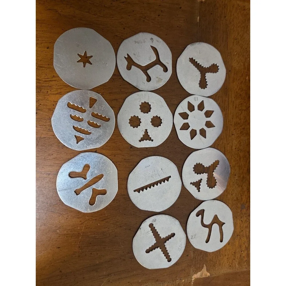 Mirro Aluminum Copper Vintage Cookie Press w/ 1 Tip & 11 Discs 1960s Vintage